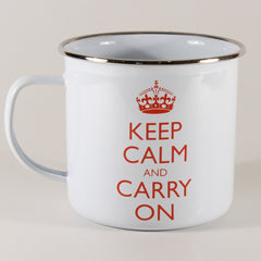 Keep Calm and Carry On Enamel Mug